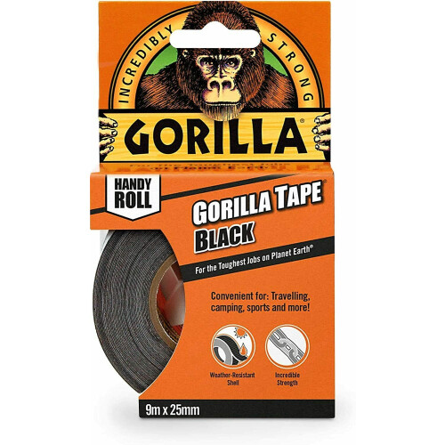 Gorilla Gorilla Handy Roll Gorilla Tape Black 9m x 25mm