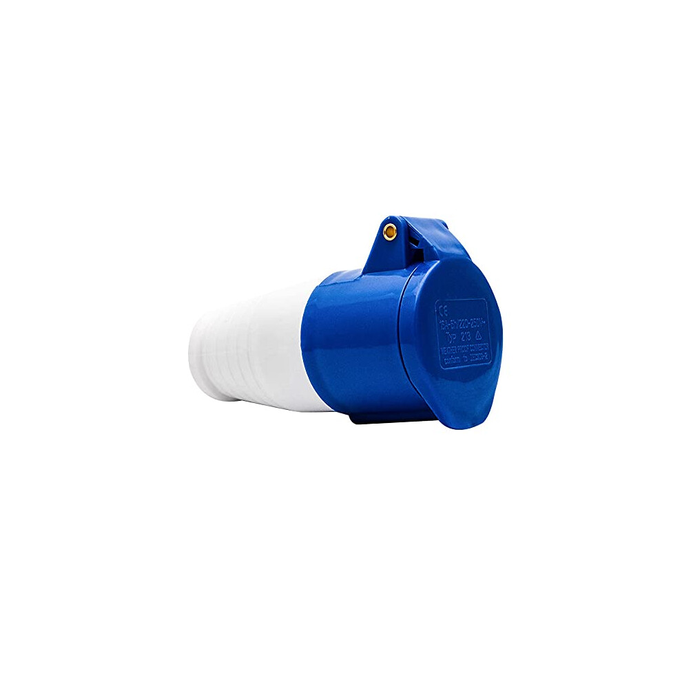 Excinter 32A #223 240V 3Pin Blue Industrial Plug Sockets 2P+E Weatherproof Ip44 Camping Caravan Industrial 65168943