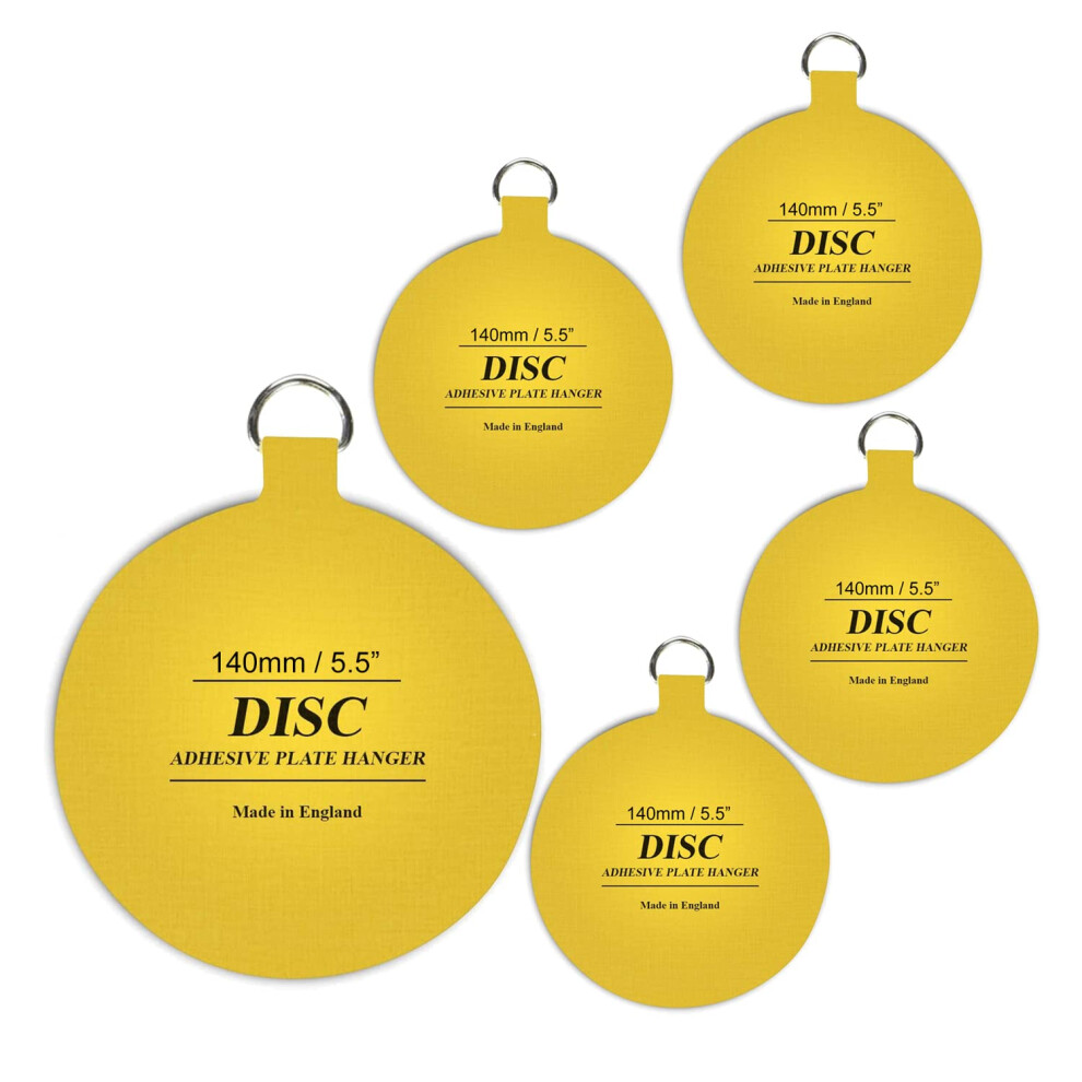 Disc Plate Hanger For Walls - Strong Invisible Holder, Size 140Mm - Pack Of 5 Self-Adhesive Hooks For Picture Plate Hanging 32534306