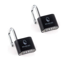 Rhino Lock Secure Lock - Black 4 Digit Combination Padlock for Gym, School & Work Lockers; Coded and Suitable for Outdoor Use with Fences, Hasps, She
