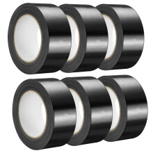 Safero Pack of 6 Black Duct Tape 48mm x 45 Meter | Strong Adhesive Gaffer Tape Water Resistance | Black Tape Ideally Used to Repair Wrap Strong Packi