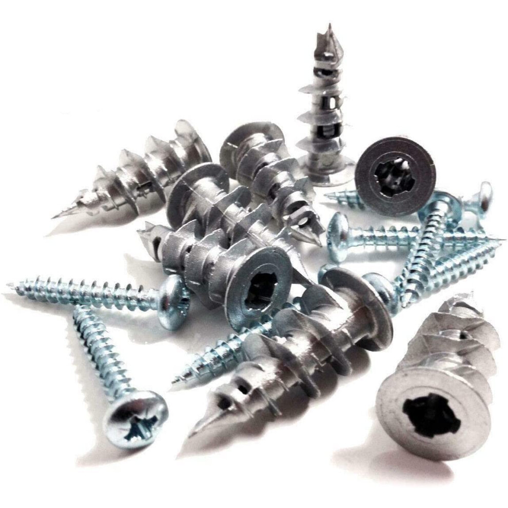 Nartel Metal Self Drilling Plasterboard Fixings Raw Plugs Cavity Wall Fixings With Screws (50 Pack) 87740769