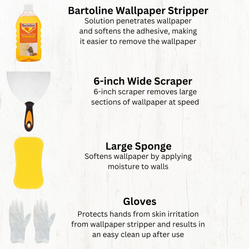 Wallpaper Remover Kit  Bundle with 500ml Bartoline Wallpaper Stripper