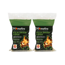 Homefire Kiln Dried Hardwood Logs,for Wood Burners, Open Fires, Multi-fuel Stoves (Pack of 2)