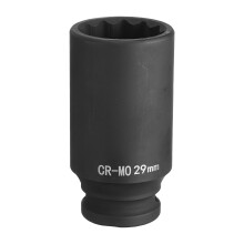 sourcing map 12-Point Deep Impact Socket 1/2 Inch Drive 29mm Metric Chrome Molybdenum Alloy Steel Spindle Axle Nut Impact Socket