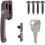 FixRello Locking Casement Window Handle – Secure Timber Window Latch with Key, Screws & Mount – Bronze, 4 Pack 1