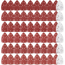 Sruhrak 60 Pieces Mouse Sander Pads 152x105mm Triangle Sanding Sheet, 11 holes Hook and Loop Sanding Discs Grits 40 80 120 180 220 400 Sandpaper for