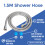 1.5m Shower Hose with Washers Chrome Replacement Anti-Kink Pipe 2