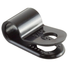 GTSE 100 Pack of Black Nylon P-Clips, 5.0mm (3/16”) Diameter, Plastic Cable Clips