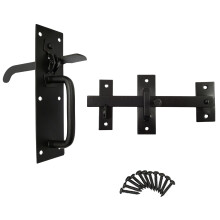 Keypak Suffolk Thumb Gate Latch Catch, Ideal for Wooden Garden Gate, Garage & Shed Doors, Weather Resistant - Black