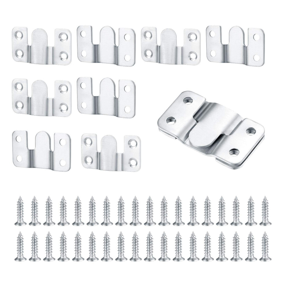 10 Pcs Flush Concealed Mount Bracket, Heavy Duty Interlocking Hang Brackets Furniture Connector, Stainless Steel Wall Mount Hanger Hardware Hanging F 5004788390587