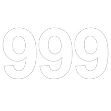 Haobase Pack of 3 Plain White Bin Number 0-9 - Adhesive Waterproof and UV-Resistant Vinyl Stickers - About 12 * 18 cm (9)