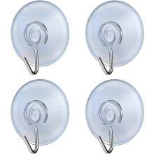 fiXte Suction Cup Hooks Clear PVC Sucker Pads 30mm Kitchen Wall Hangers Window Sucker Hook No Drill for Glass Tile Door Bathroom Shower Christmas Lig