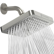 SparkPod Fixed Shower Head - High Pressure Rain - Luxury Modern Look - Easy No-Tool Installation - Perfect Adjustable Replacement for Your Bathroom S