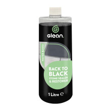 GLEAN Black Stone Restorer & Sealer | BLACK | 1 Litre | Impregnating Patio Sealer Restores Colour Of Faded Black Limestone, Slate, Marble & Concrete
