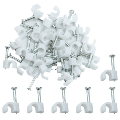6mm Round Cable Clips 100pcs Assortment Cable Holder Management Wire Tidy Clips