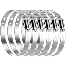 Litensh 52-76mm Stainless Steel Hose Clips, 6PCS Worm Gear Hose Pipe Clamp Adjustable Jubilee Clips, Duct Clamp Fuel Line Hose Clamps for Plumbing Au
