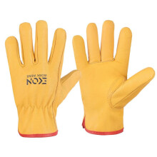 EKON Safety Work Gloves Unisex Leather Working, Lorry Driving, Truckers Gloves, Yard, Gardening, Forestry Gloves Premium Quality Hand Protection Glov