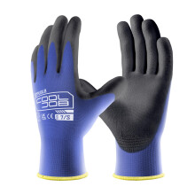 COOLJOB 12 Pairs Safety Work Gloves Pack Bulk with Grip PU Coating, 13 Gauge Seamless Knit Gloves with Polyurethane Dipped for Warehouse Working, Bre