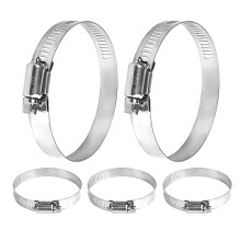 WEDEHE 5 Pcs Hose Clips, Adjustable Large Hose Clamp 304 Stainless Steel, 91-114mm Range Pipe Clips, Tube Clamp for Pool, Pond and Garden