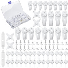 Uniclife 80 Pcs Non-Trace Picture Hooks for Hard Wall, Picture Hanging Kit, Non-Trace Wall Hooks with Nails, White Picture Hangers Stucco Hooks for P