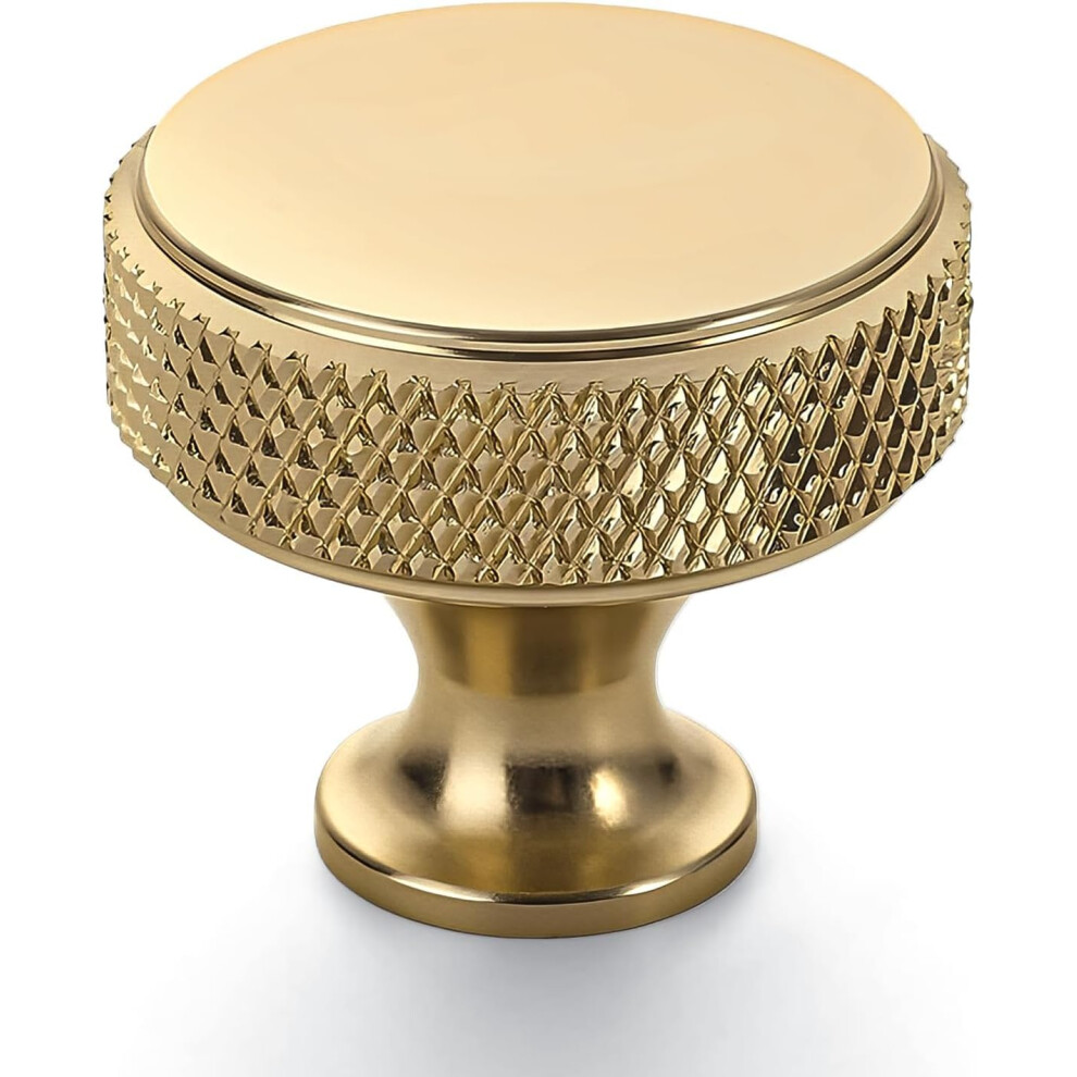 Amerdeco 10 Pack Champagne Gold Knurled Cabinet Knobs, Kitchen Drawer Handles For Dresser, Cupboard & Wardrobe 40352060