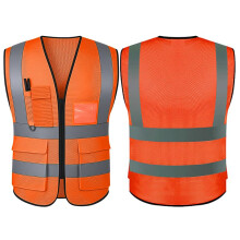 Hi Vis Vests for Women Men High Visibility Reflective Safety Security Vest with Pockets Zipper Front Meets ANSI/ISEA Standards