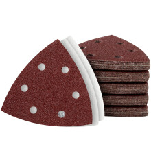 MIDO Professional Abrasive Triangle Sanding Pads 50 Pcs 93 mm 60 Grit Detail Sander Pads 6 Holes Sanding Sheets Sander Sandpaper Hook and Loop Sander