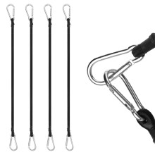 URAQT Bungee Cords with Carabiner Clips 60 CM, 4 Pack Long Heavy Duty Carabiner Bungee Cord, Retractable Straps, with Carabiner Hooks for Roof Racks,