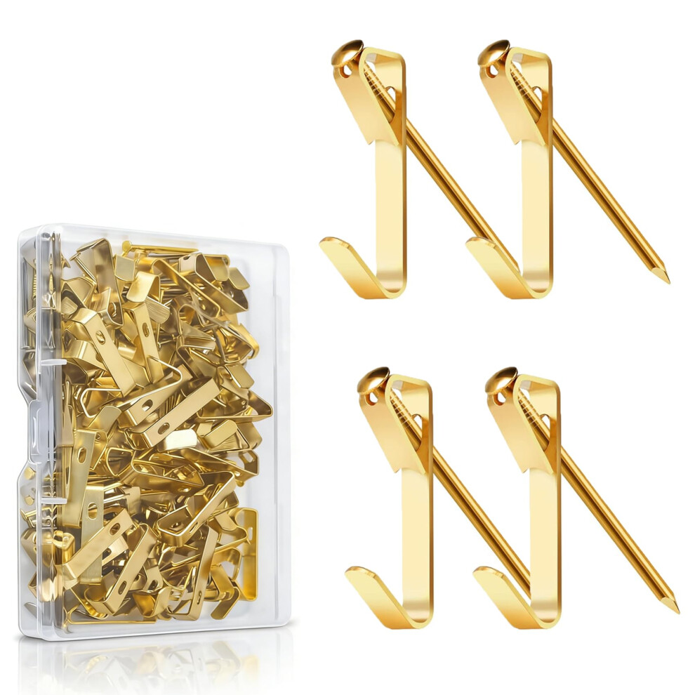Picture Hooks, Heavy Duty Pictures Hanging Hooks, 100 Pcs Picture Frame Hook Wit 5000670437651