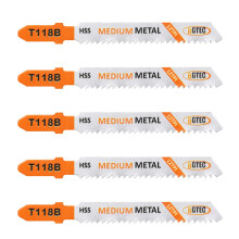 5PCS T Shank Jigsaw Blades Set - BGTEC HSS(M2) Jig Saw Blades for Wood, Plastic and Metal Cutting(T118B)