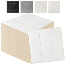 Swehooirt 40PCS Wall Wood Panels Peel and Stick Wall Panels White Self Adhesive Panelling for Living Room Bedroom Ceiling Tiles Hallway Bathroom Wall