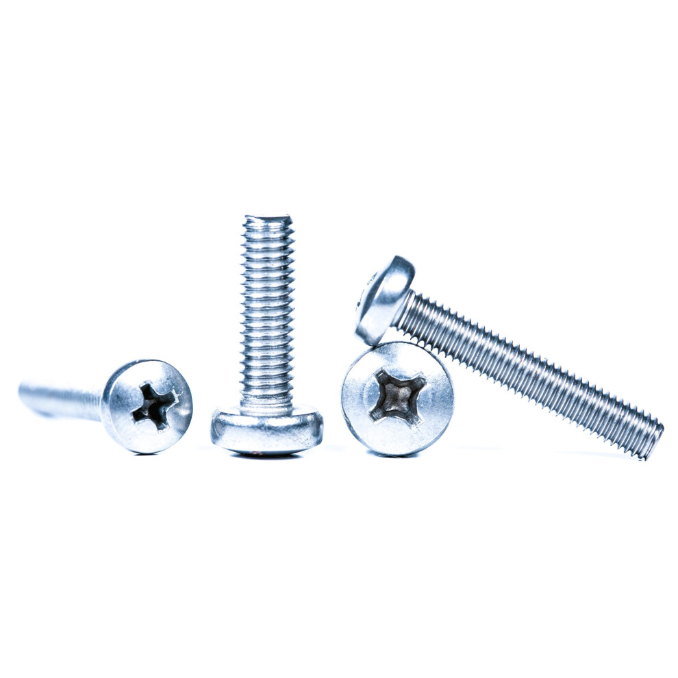 M4 (4Mm X 40Mm) Phillips Pan Head Machine Screws Zinc Plated Steel Din 7985 (Pac 5008167941308