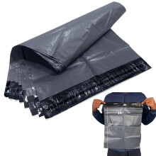 JeeJaan 10 Grey Parcel Bags 14" x 17" (355 x 432mm) Strong Self Seal Recyclable Mailing Bag for Postage Envelopes Courier Shipping Bags