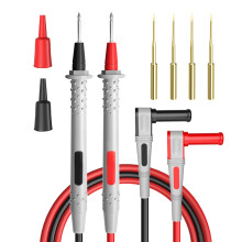 Cleqee Silicone Multimeter Test Leads kit 4mm Banana Plug Multimeter Probes with Gold-Plated Sharp Needles Double-layer Soft Silicone Cable 4.9ft/1.5