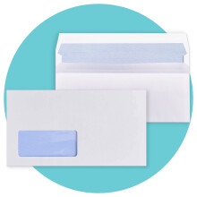 Triplast 50 x DL Window Self Seal Security Envelopes (Size: 110x220mm) | Address Window, Self Sealing & Printer Safe Mailing Paper Envelopes | Ideal