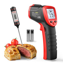Eventek Infrared Thermometer Gun -50 C ~ 600 C (-58 F ~ 1112 F), Temperature Gun with 0.1-1.0 Emissivity and Meat Thermometer, Non-Contact La