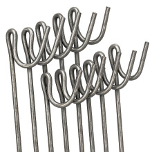 Steel Fencing Pins 1.15m x 8mm Heavy Duty Metal Fence Stakes & Road Pins for Temporary Fencing, Netting & Barrier Mesh, Non-Galvanised Garden Stakes,