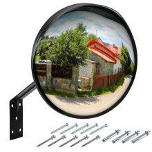 Eidoct Safety Mirror, Convex Traffic Mirror with Wall Mount Bracket Adjustable, Wide Angle Driveway, for Garage, Traffic, Driveways, Office, Courtyar