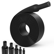 Lsnisni 2m Heat Shrink Tubing 3:1 Ø7.9/15.4/19.1/30/40mm, Heat Shrink Tube with Adhesive, Marine Grade Waterproof, Heat-Shrink Tube Black (Ø40mm 2m)