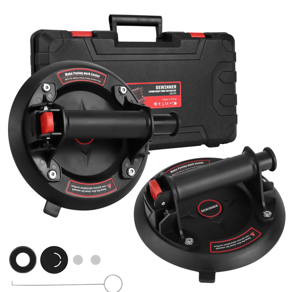 Dewinner 2 Pcs 8'' Heavy Duty Vacuum Suction Cup, Powerful Industrial Vacuum Tile Suction Lifter For Granite, Glass, Glass Suckers Lifters Max 300Kg/ 48777476