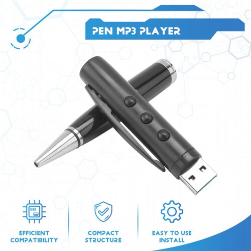 Pen MP3 Player USB Portable Music Player Multifunctional Student Writable Pen Player Black 1