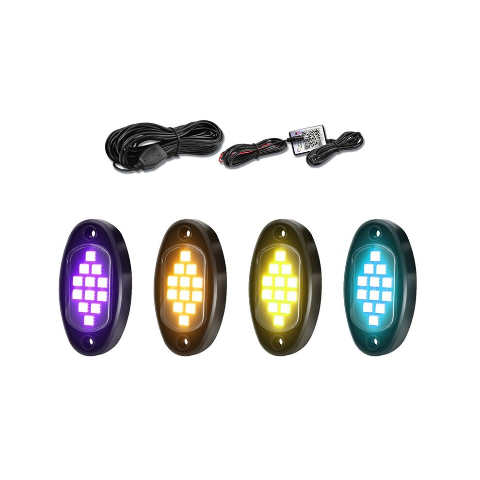 Rgb Led Rock S, Multifunction Neon Underglow Waterproof With App Control Multicolor S For Atv Utv Suv,B Light 6031503497237