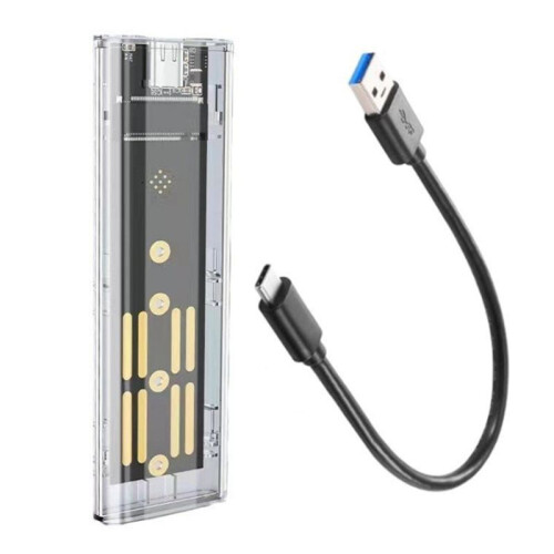 M2 SSD Case M.2 NVME SSD Enclosure Portable USB3.1 Type-C SSD Transparent Hard Disk Case 5Gbps for PC 2