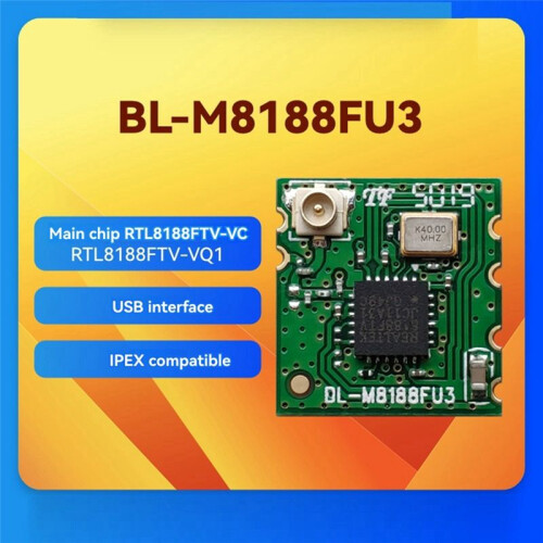 RTL8188FTV Wireless WIFI Module with IPEX Block for Linux Android USB Interface 2.4GHz BL-M8188FU3 2