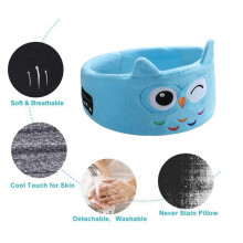 Soft Kid Eye Mask Headphone Comfortable Wireless Earphones Animal Sleeping Elastic Eye Mask Headphones