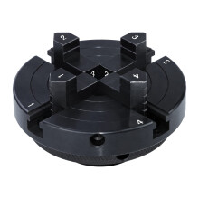 DEEFIINE 4 Inch Wood Lathe Chuck Set 1" X8TPI & 3/4" X16TPI Adapter, Self Centering 4 Jaw Wood Turning Chuck(Black)
