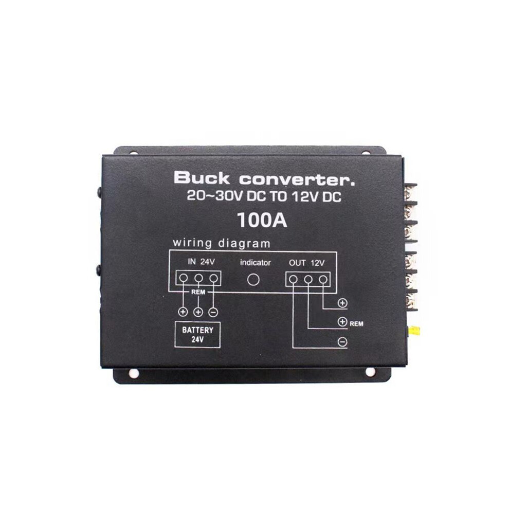 100A 24V To 12V Car Power Converter Electric Converter With Temperature Control For Cart Club Car Truck Bus 6031722852244