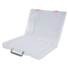 Large 48 Grids Plastic Organizer Box with Adjustable Dividers, Storage Organizer, Tackle Box Organizer,Transparent