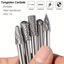 1/4 Carbide Burr Kit 1/4 Shank Die Grinding Bit Drill Bit for Metal Rotary Tool File Welding Wood Stone Deburring